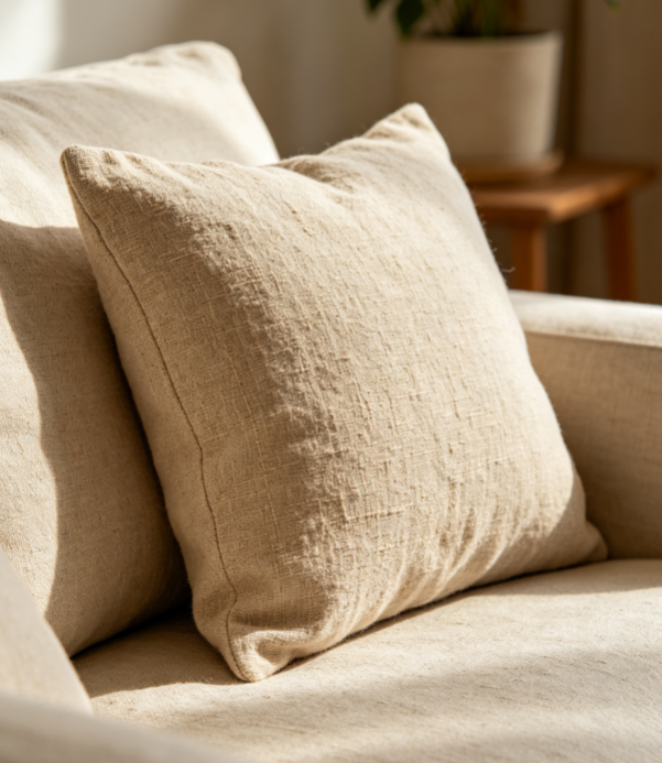 Solid Color Linen-Look Sofa Cushion Cover