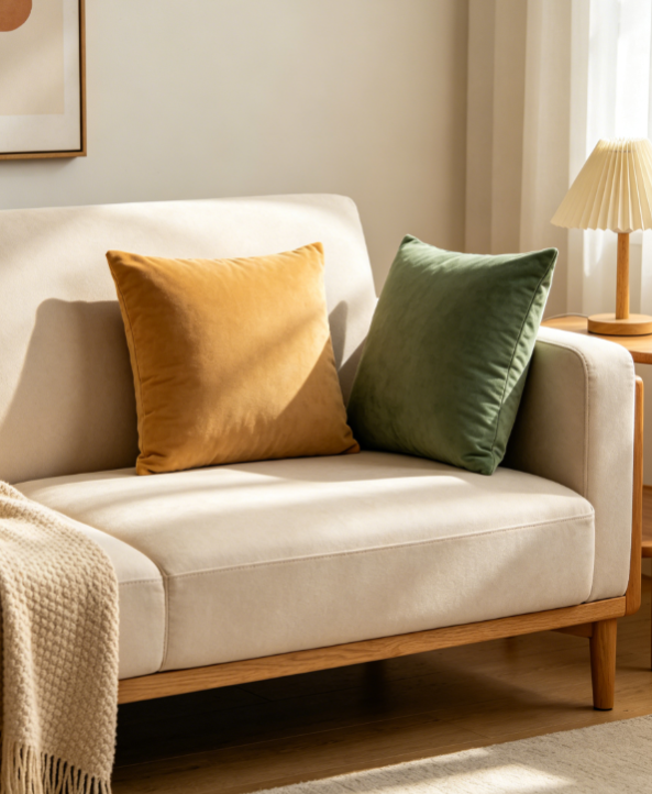 Rectangular Solid Lumbar Pillow Cover