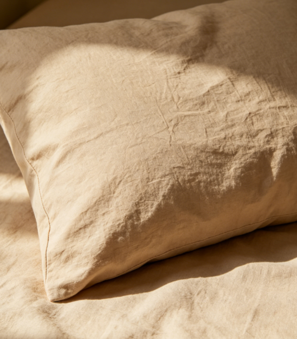 Washed Fabric Solid Pillow Cover