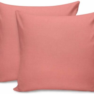 Throw Pillow Covers 18x18 Inch Coral Red Pillow Cases for Couch Sofa Bed Home Decor Solid Color Set of 2 Pillow Covers