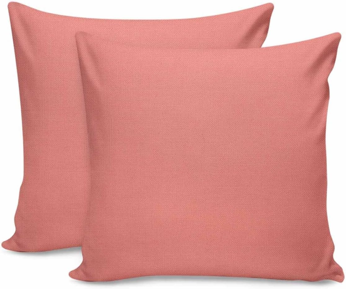Throw Pillow Covers 18x18 Inch Coral Red Pillow Cases for Couch Sofa Bed Home Decor Solid Color Set of 2 Pillow Covers