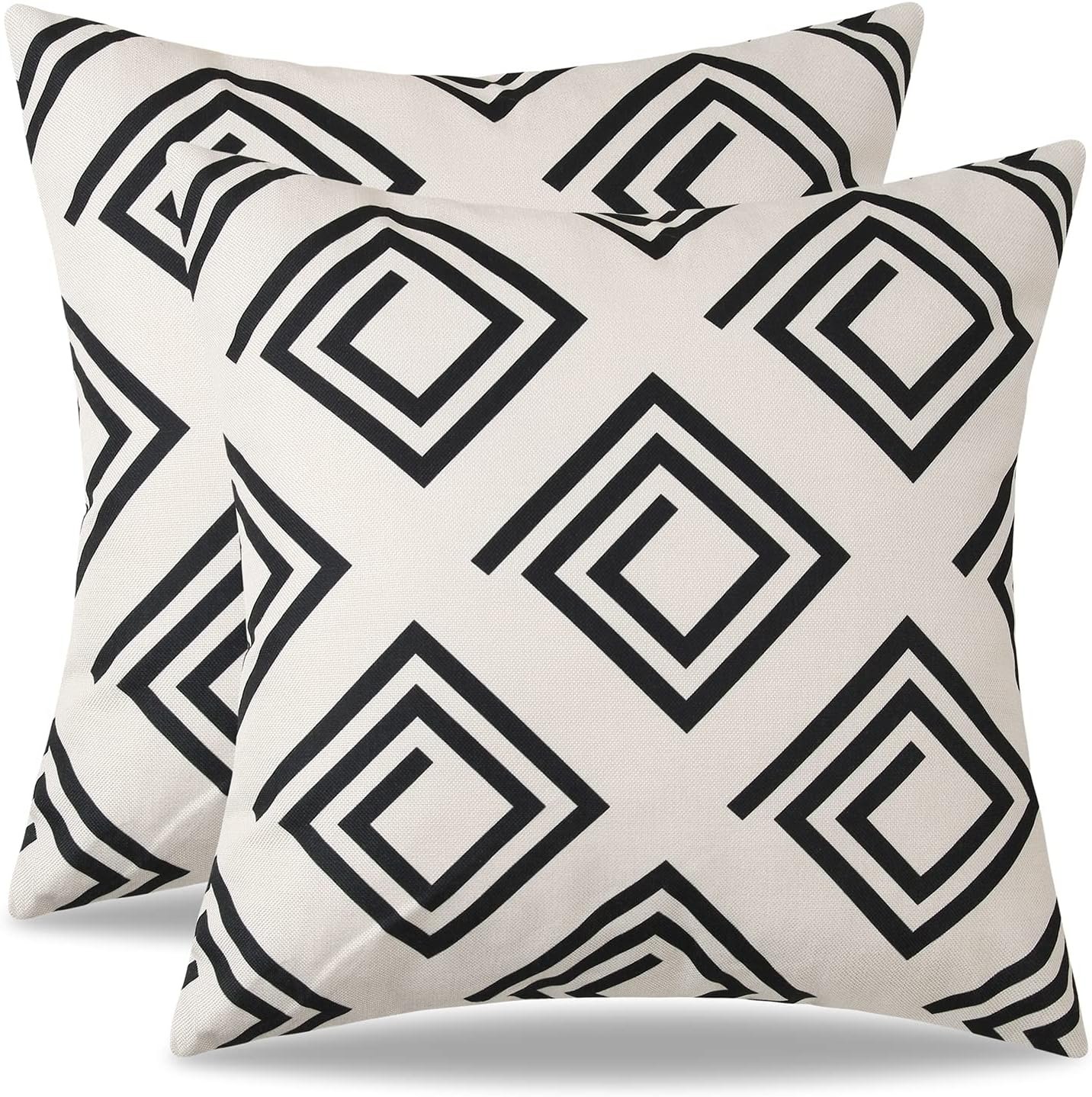 Throw Pillow Covers 18x18 Inch Decorative Geometric Couch Pillow Covers Square Pillowcases for Couch Sofa Chair Bedroom Modern Pack of 2 - Image 2