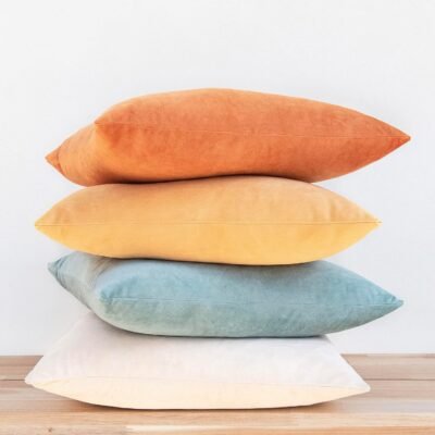 Decorative Throw Pillow Covers Cushion Cases, Set of 4 Soft Velvet Modern Designs, Mix and Match for Home Decor, Pillow Inserts Not Included (14x14 inch, )