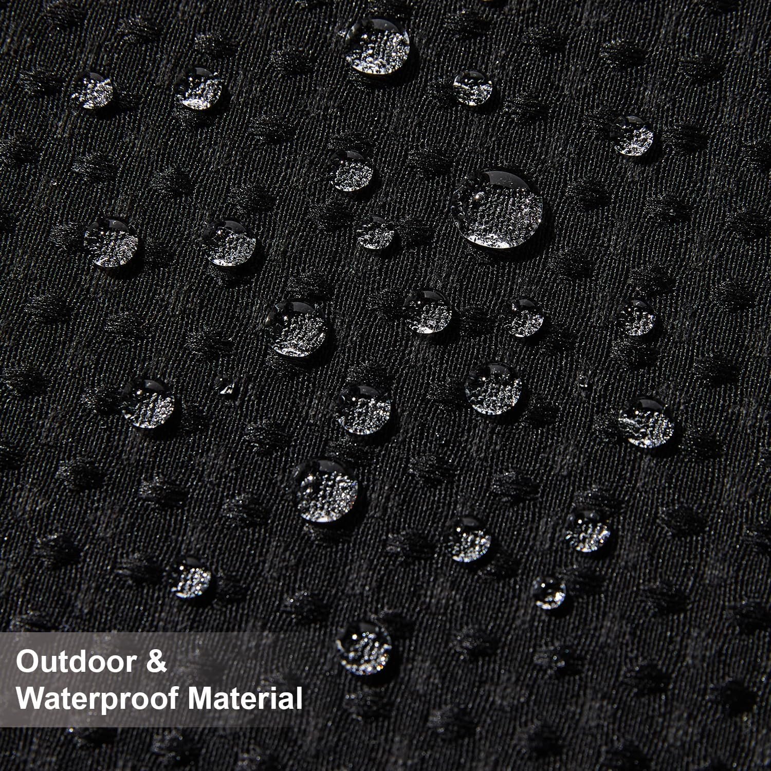 Outdoor Pillow Covers 18X18 Inch Set of 2 Black Waffle Textured Polyester Pillow Covers Spring Summer Outdoor Waterproof Decor for Patio Furniture Garden - Image 2