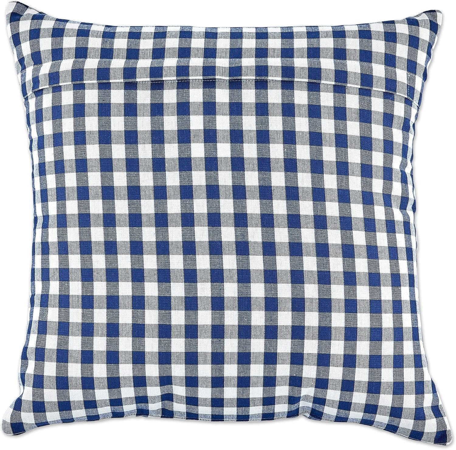 Decorative Square Throw Pillow Cover Collection Cotton, Machine Washable, Hidden Zipper, 18x18, Navy Assorted, 4 Piece - Image 2
